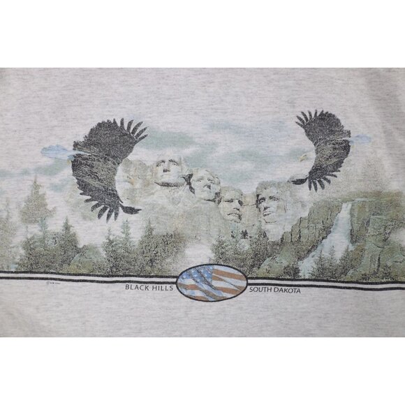 Vintage 90s Streetwear Mens 2XL XXL Faded All Over Print Mount Rushmore T-Shirt - Picture 15 of 16